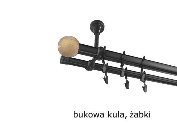 Karnisz Metalowy FI 25 Podwójny sufitowy 10 kolorów - obrazek 37