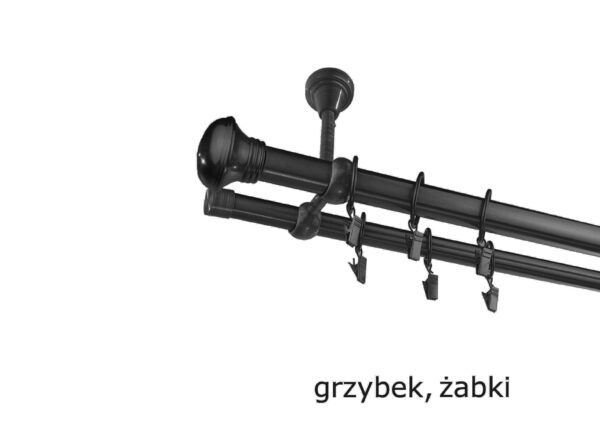 Karnisz Metalowy FI 25 Podwójny sufitowy bez kółek 10 kolorów - obrazek 29
