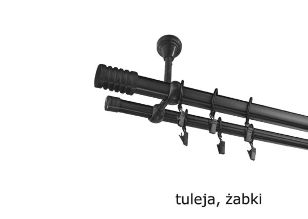 Karnisz Metalowy FI 25 Podwójny sufitowy bez kółek 10 kolorów - obrazek 31