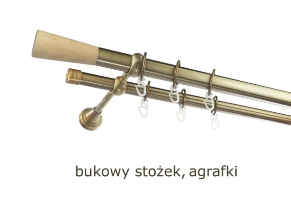 Karnisz Metalowy FI 25 Pojedynczy ścienny Na Wymiar - obrazek 22