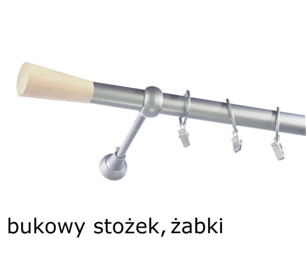 Karnisz Metalowy FI 25 Pojedynczy ścienny Na Wymiar - obrazek 8