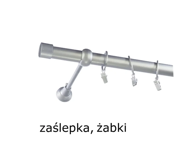 Karnisz Metalowy FI 25 Pojedynczy ścienny Na Wymiar - obrazek 2