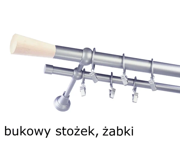 Karnisz Metalowy FI 25 Podwójny ścienny 10 kolorów - obrazek 9