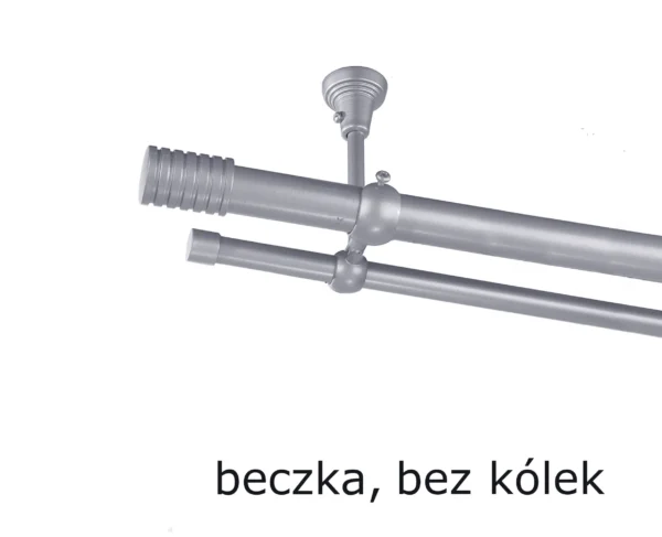 Karnisz Metalowy FI 25 Podwójny sufitowy bez kółek 10 kolorów - obrazek 42