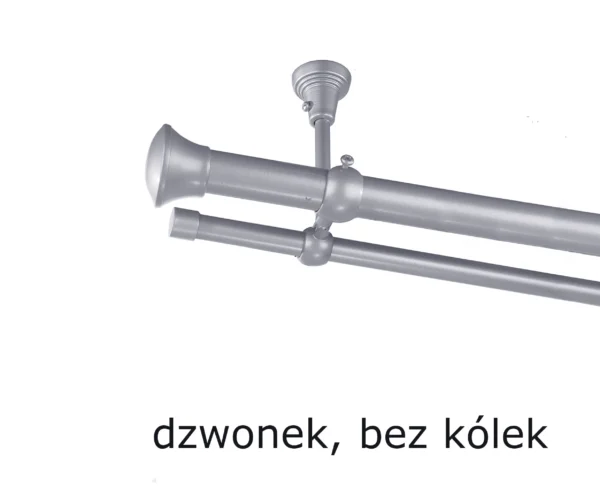 Karnisz Metalowy FI 25 Podwójny sufitowy bez kółek 10 kolorów - obrazek 43