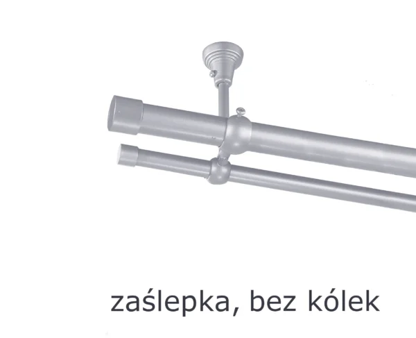 Karnisz Metalowy FI 25 Podwójny sufitowy bez kółek 10 kolorów - obrazek 44