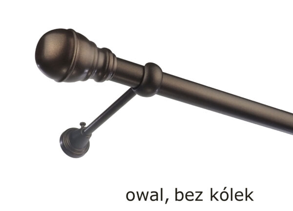 Karnisz Metalowy FI 25 Pojedynczy ścienny bez kółek 10 kolorów - obrazek 35