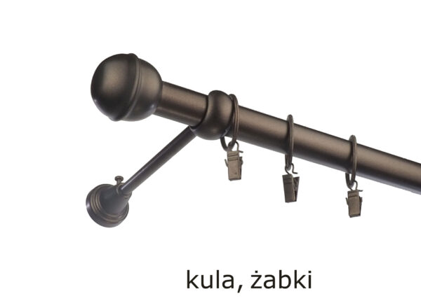 Karnisz Metalowy FI 25 Pojedynczy ścienny Na Wymiar - obrazek 44