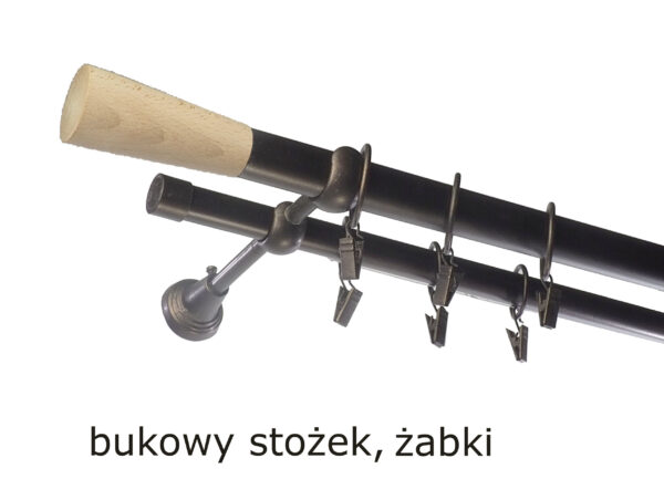 Karnisz Metalowy FI 25 Podwójny ścienny 10 kolorów - obrazek 42