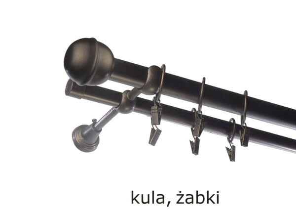 Karnisz Metalowy FI 25 Podwójny ścienny 10 kolorów - obrazek 39