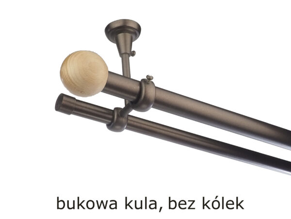 Karnisz Metalowy FI 25 Podwójny sufitowy bez kółek 10 kolorów - obrazek 37