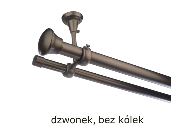 Karnisz Metalowy FI 25 Podwójny sufitowy bez kółek 10 kolorów - obrazek 36