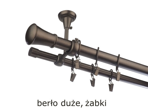 Karnisz Metalowy FI 25 Podwójny sufitowy 10 kolorów - obrazek 46