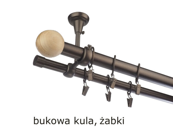 Karnisz Metalowy FI 25 Podwójny sufitowy 10 kolorów - obrazek 49