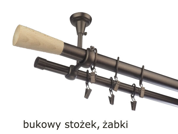 Karnisz Metalowy FI 25 Podwójny sufitowy 10 kolorów - obrazek 48
