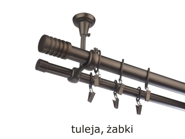 Karnisz Metalowy FI 25 Podwójny sufitowy 10 kolorów - obrazek 45