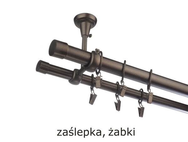 Karnisz Metalowy FI 25 Podwójny sufitowy 10 kolorów - obrazek 44