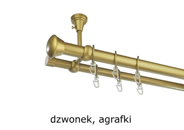 Karnisz Metalowy FI 25 Podwójny sufitowy 10 kolorów - obrazek 10
