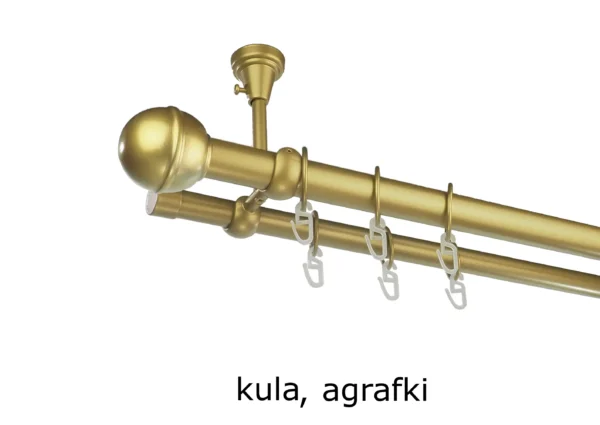 Karnisz Metalowy FI 25 Podwójny sufitowy 10 kolorów - obrazek 8
