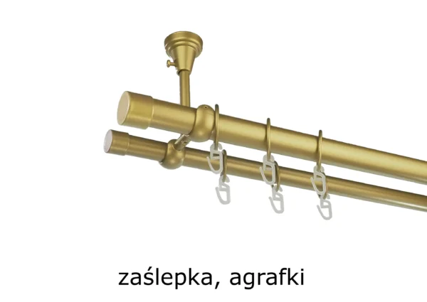Karnisz Metalowy FI 25 Podwójny sufitowy 10 kolorów - obrazek 2