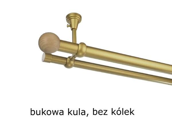 Karnisz Metalowy FI 25 Podwójny sufitowy bez kółek 10 kolorów - obrazek 16