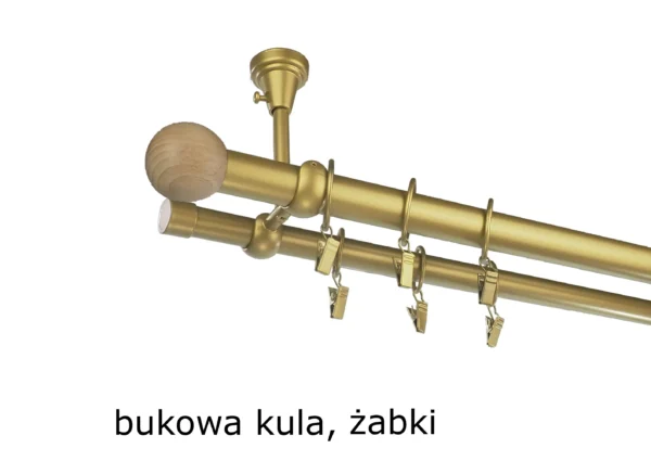 Karnisz Metalowy FI 25 Podwójny sufitowy 10 kolorów - obrazek 6
