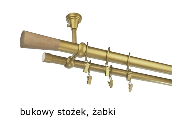 Karnisz Metalowy FI 25 Podwójny sufitowy 10 kolorów - obrazek 17