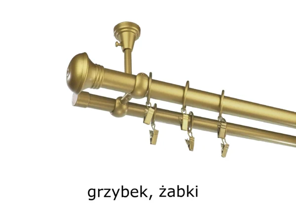 Karnisz Metalowy FI 25 Podwójny sufitowy 10 kolorów - obrazek 7