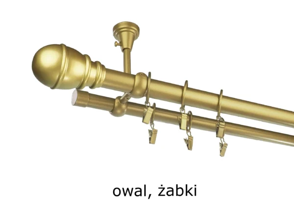 Karnisz Metalowy FI 25 Podwójny sufitowy 10 kolorów - obrazek 3