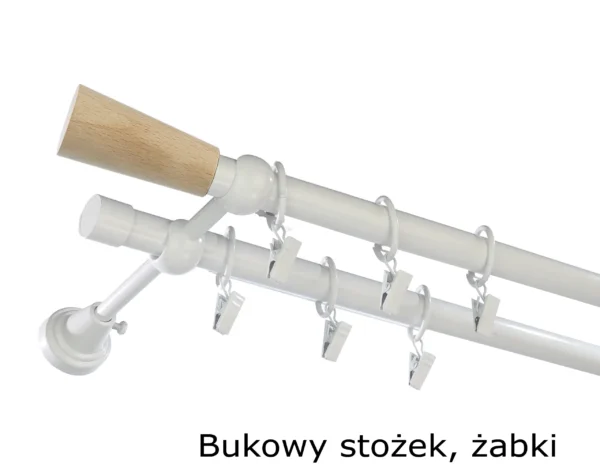 Karnisz Metalowy FI 19 Podwójny 10 kolorów do wyboru - obrazek 30