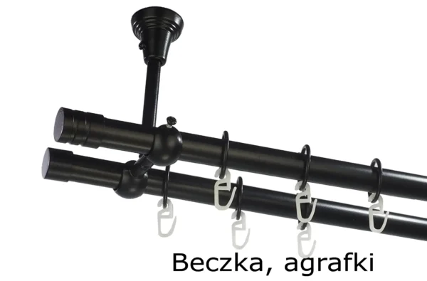 Karnisz Metalowy FI 19 Podwójny Sufitowy 10 kolorów do wyboru - obrazek 24