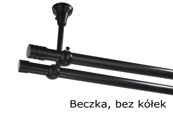 Karnisz Metalowy FI 19 Podwójny sufitowy bez kółek 10 kolorów do wyboru - obrazek 16