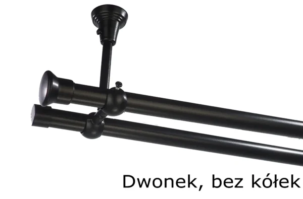 Karnisz Metalowy FI 19 Podwójny sufitowy bez kółek 10 kolorów do wyboru - obrazek 19