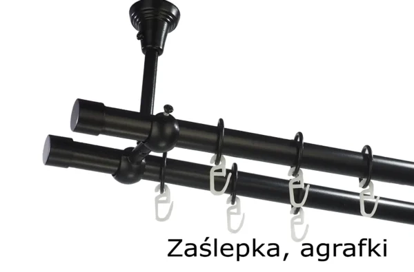 Karnisz Metalowy FI 19 Podwójny Sufitowy 10 kolorów do wyboru - obrazek 27